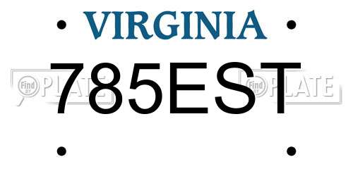 785EST Virginia License Plate