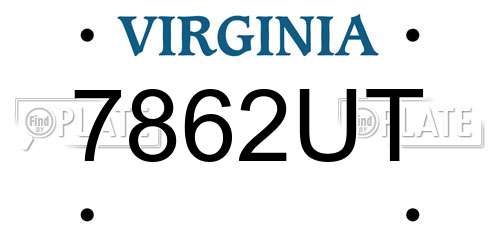 7862UT Virginia License Plate