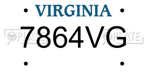 7864VG Virginia License Plate