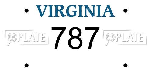 787 Virginia License Plate