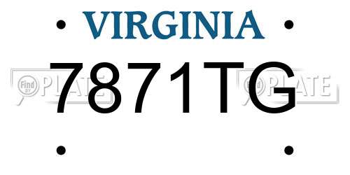 7871TG Virginia License Plate