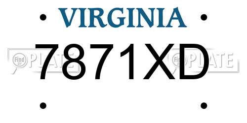 7871XD Virginia License Plate