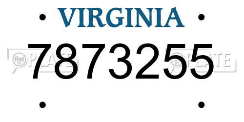 7873255 Virginia License Plate