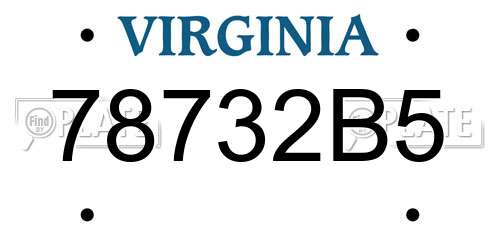 78732B5 Virginia License Plate