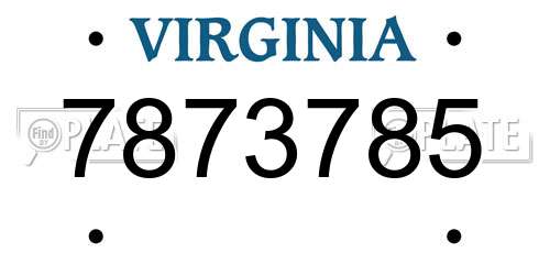 7873785 Virginia License Plate