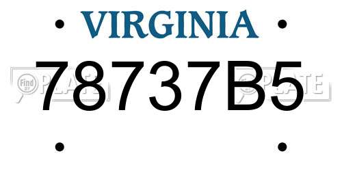 78737B5 Virginia License Plate