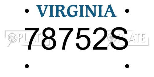 78752S Virginia License Plate