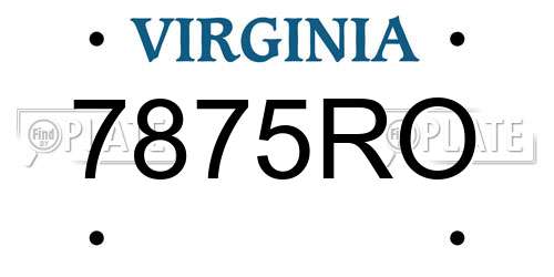 7875RO Virginia License Plate