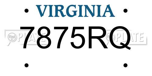 7875RQ Virginia License Plate