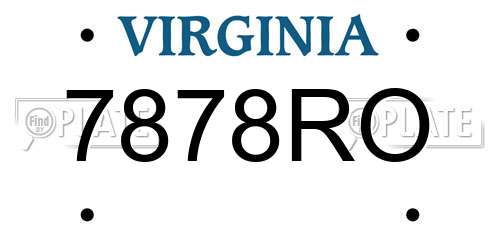 7878RO Virginia License Plate