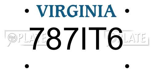 787IT6 Virginia License Plate