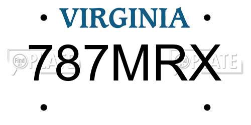 787MRX Virginia License Plate