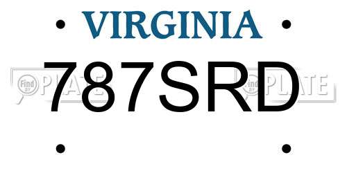 787SRD Virginia License Plate