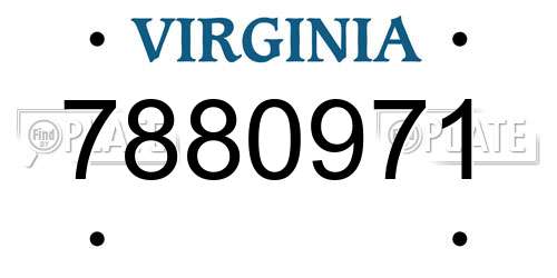 7880971 Virginia License Plate