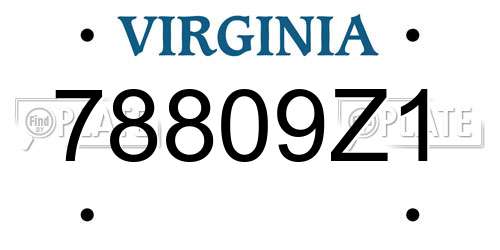 78809Z1 Virginia License Plate