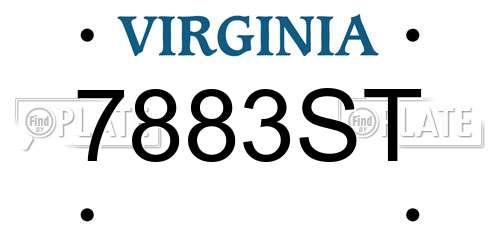 7883ST Virginia License Plate
