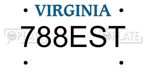 788EST Virginia License Plate