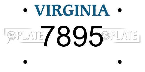 7895 Virginia License Plate
