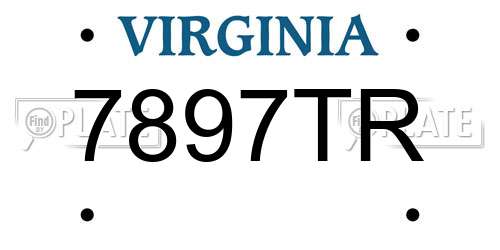 7897TR Virginia License Plate