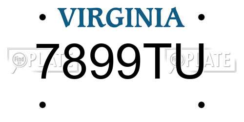 7899TU Virginia License Plate