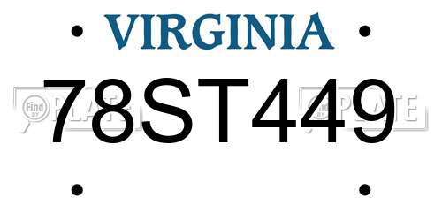 78ST449 Virginia License Plate