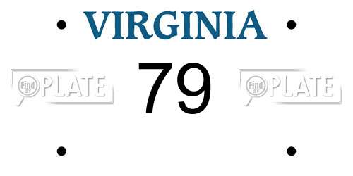 79 Virginia License Plate