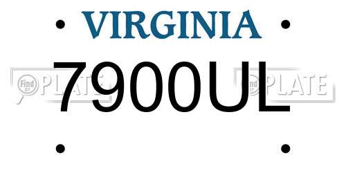 7900UL Virginia License Plate