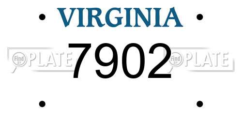 7902 Virginia License Plate