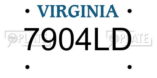 7904LD Virginia License Plate