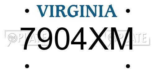 7904XM Virginia License Plate