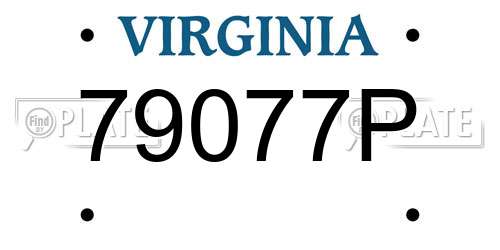 79077P Virginia License Plate