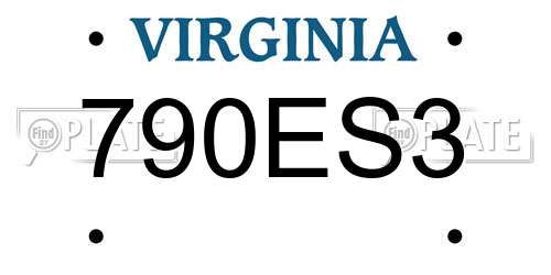 790ES3 Virginia License Plate