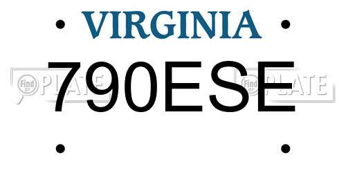 790ESE Virginia License Plate