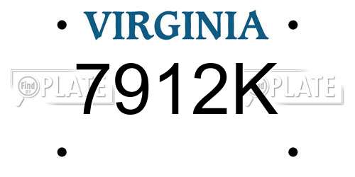 7912K Virginia License Plate