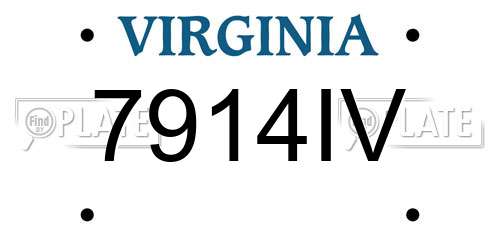 7914IV Virginia License Plate