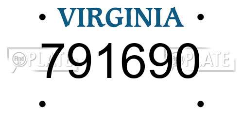 791690 Virginia License Plate