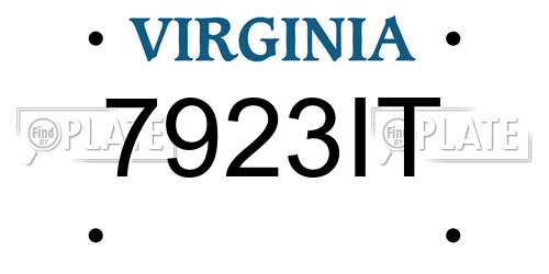7923IT Virginia License Plate