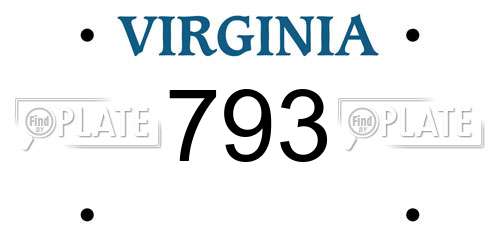 793 Virginia License Plate