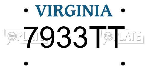 7933TT Virginia License Plate