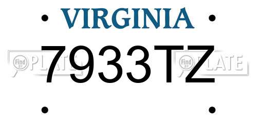 7933TZ Virginia License Plate