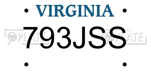 793JSS Virginia License Plate
