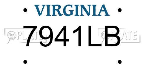 7941LB Virginia License Plate