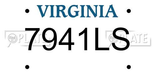 7941LS Virginia License Plate