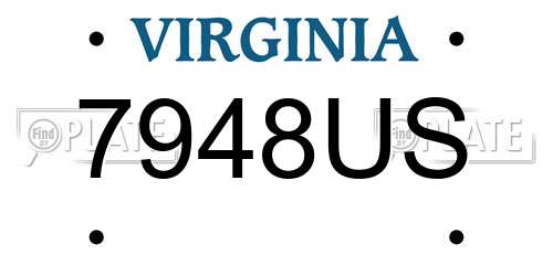 7948US Virginia License Plate
