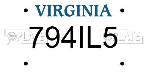 794IL5 Virginia License Plate