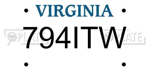 794ITW Virginia License Plate