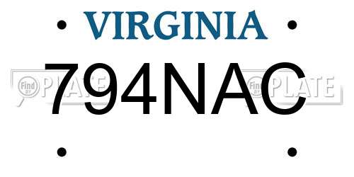 794NAC Virginia License Plate
