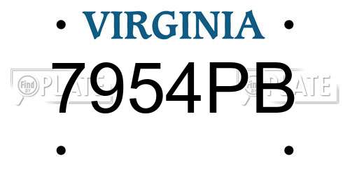 7954PB Virginia License Plate