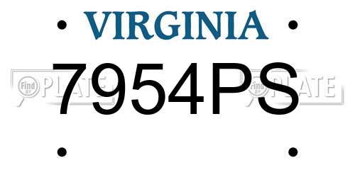 7954PS Virginia License Plate
