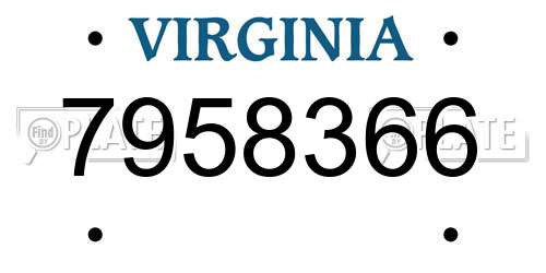 7958366 Virginia License Plate